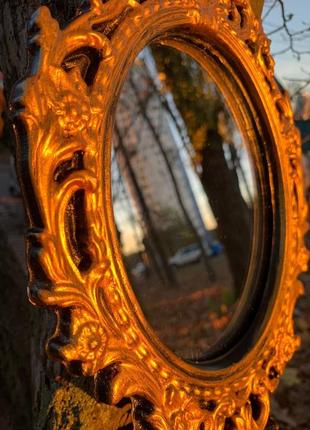 Винтаж винтажное настенное зеркало вензели барокко золотое старинное люстерко...
