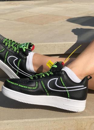 Женские кроссовки nike air force 1 worldwide black green 36-37-38-39-415 фото