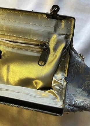 Винтаж винтажная сумочка сумку редикюль клатч вышитая цветы бисером и маетками старинная3 фото