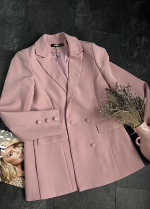 Продам стильный пудрово- розовый пиджак фасона бойфренд, содержит подплечники красивый пудрово розовый цвет missguided6 фото