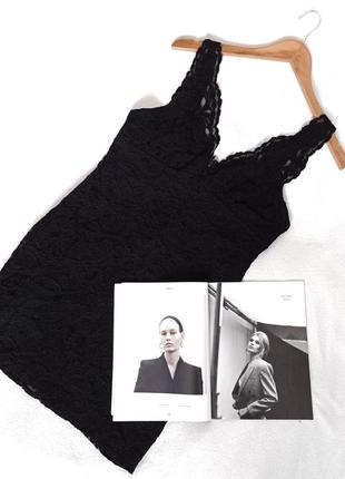 Стильне чорне плаття сукня з мереживом бренду top shop
