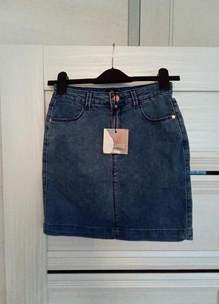 Брендовая новая джинсовая юбка р.10-12.