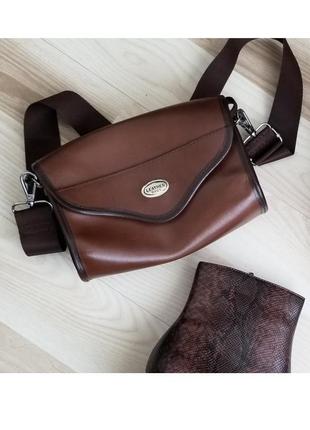 Невелика шкіряна сумка крос боді кроссбоди маленька сумка crossbody коричнева сумка з натуральної шкіри сумка на довгому ремені з широким ременем