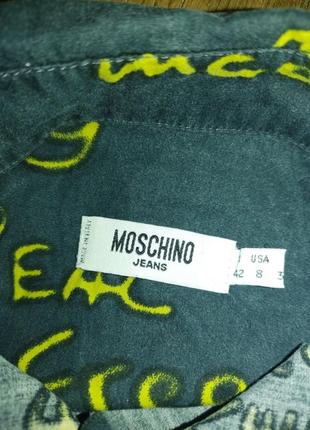 Крутая рубашка с надписями moschino jeans4 фото