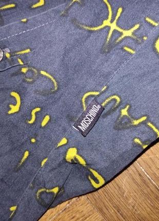 Крутая рубашка с надписями moschino jeans6 фото