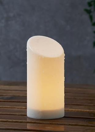 Светодиодная блочная свеча, белая/внутренняя/внешня,16 см
