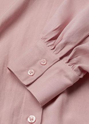 Пудрова сорочка блуза з об'ємними рукавами від h&m3 фото