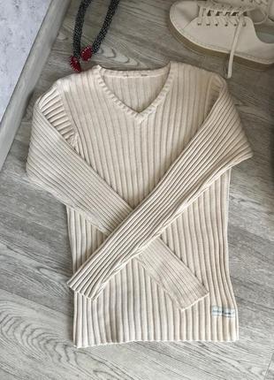 Лонг в рубчик молочного кольору . 3