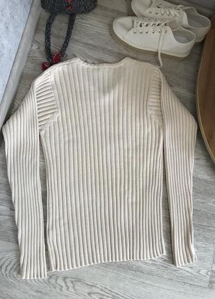 Лонг в рубчик молочного кольору . 2