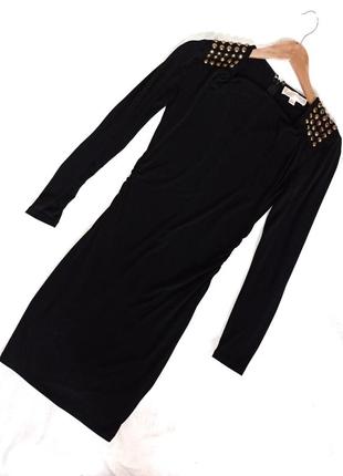 Стильное люкс бренда michael kors праздничное черное платье-миди