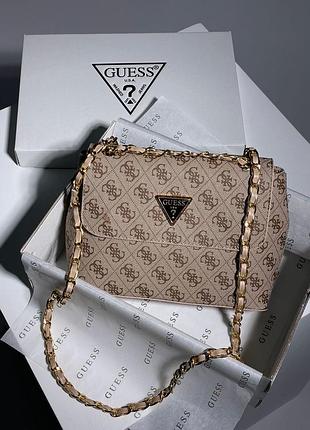 Сумка в стилі 👜 guess amara beige 2
