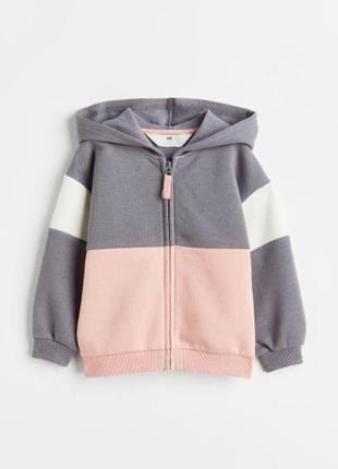 Тёплая толстовка на флисе h&m на девочку 4-6 лет 110/116 см кофта свитшот худи hm1 фото