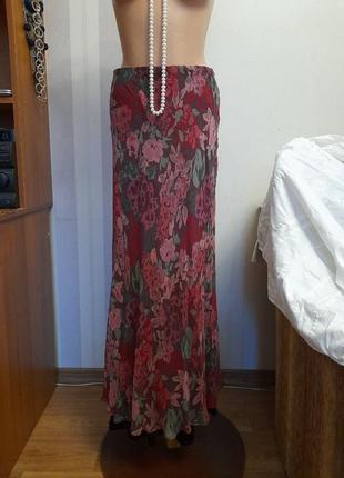 Длинная шелковая юбка шелковая долинная юнька в конфетах розовая бархатная5 фото
