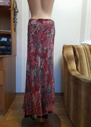 Длинная шелковая юбка шелковая долинная юнька в конфетах розовая бархатная3 фото