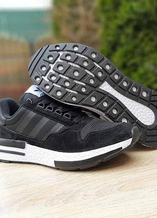 Кросівки adidas zx 500 rm чорні на білі