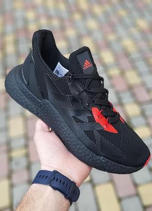 Кроссовки  adidas boost x9000l4 чёрные с красным