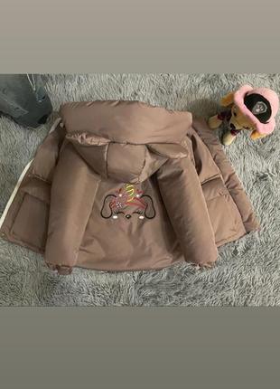 Детская демисезонная курточка с нашивкой и ушками4 фото