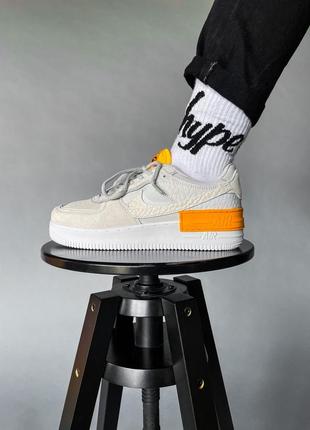 Женские кроссовки nike air force 1 shadow grey orange 36-37-38