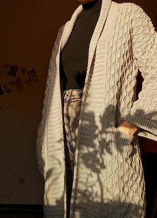 Кардиган накидка вязаный оверсайз 3