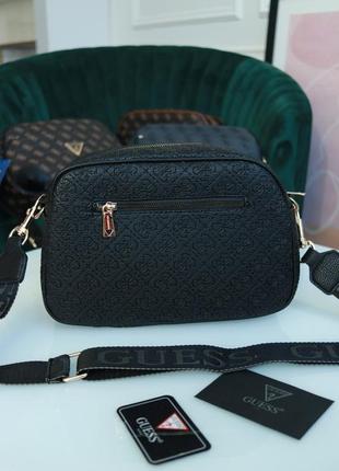 Чорна молодіжна маленька сумка крос-боді з тисненням брендова модна сумочка клатч на плече5 фото