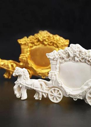 Молд "карета с лошадьми" - размер всего молда 15*8см, качественный силикон
