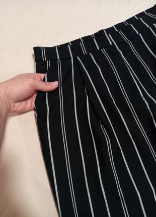 Брюки штаны кэжуал свободного кроя в полоску6 фото