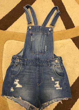 Джинсовый комбинезон-шорты для девочки 34(4) рост 160см