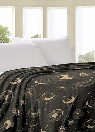 Плотный флисовый плед звезды шелуторное евро двушка хороший подарок