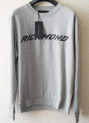 Чоловічий світшот john richmond світло-сірого кольору з принтом