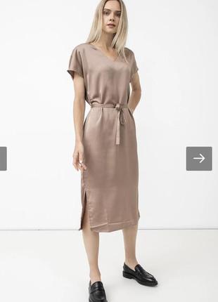 Плаття кольору капічіно , розмір м🔥плаття midi3 фото
