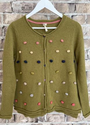 Кардіган з помпонами , розмір м, white stuff🔥