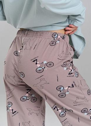 Жіноча піжама з штанами дівчина на велосипеді 124267 фото