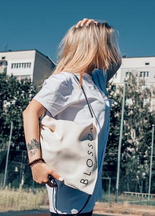 Рюкзак | бежевий рюкзак-мішок "blossom"1 фото