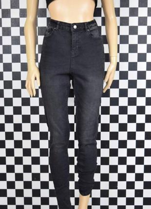 Джинси скіні темно сірі базові висока посадка джинсові штани3 фото