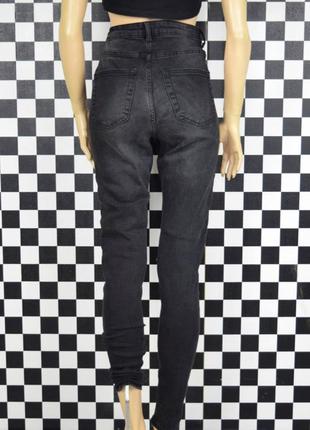 Джинси скіні темно сірі базові висока посадка джинсові штани4 фото