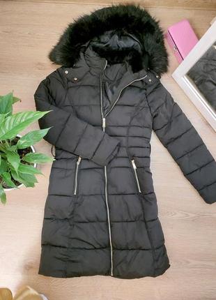 Женская черная теплая куртка размер xs
