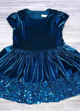 Сукня веллюр паєтки 12-24мес