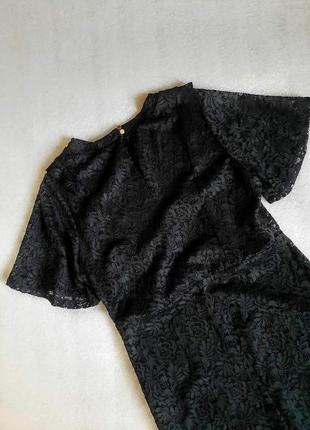 Черное гипюровое платье короткий рукав2 фото