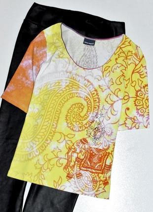Moya стильная футболка премиум бренд,с пейсли принтом и камнями сваровских