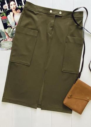 Спідниця з кишенями хакі