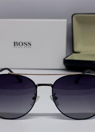 Hugo boss чоловічі сонцезахисні окуляри чорні с золотом градієнт поляризовані3 фото