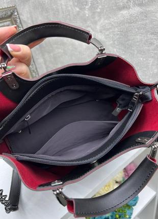 Чорна практична універсальна стильна сумочка з якісної турецької гладкої екошкіри5 фото