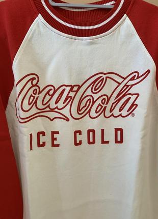 Свитшот толстовка худи платья h&m с принтом coca-cola4 фото