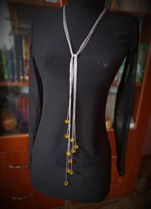 Намисто ланцюги жовтий кришталь