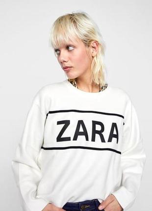 Стильний топ світшот реглан кофта з написом від zara