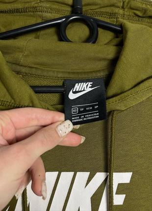 Худі nike хакі оригінал найк толстовка біг лого кофта з капюшоном6 фото