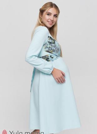 Вишукане плаття для вагітних і годувальниць із драпіруванням із шифону2 фото