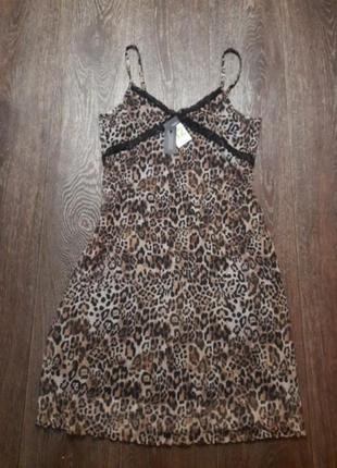 Брендовый новый пеньюар рубашка р. 12 от primark, Мужской принт, кружево