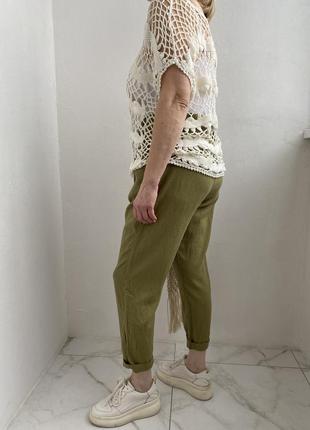 В'язана туніка блуза кроше в стилі бохо етно-біла кремова3 фото