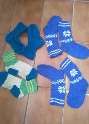 Лот 4 пары вязаных носков 17-18 см бу